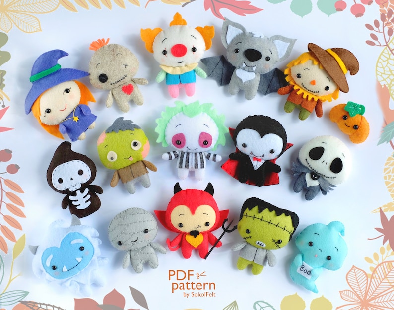 Zero dog felt toy PDF and SVG pattern, Halloween pattern, Christmas pattern, Easy to make Halloween toy, Halloween ornament image 5