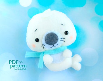 Felt Baby Seal Pup Sewing Pattern: Whitecoat Plush Toy (PDF & SVG)
