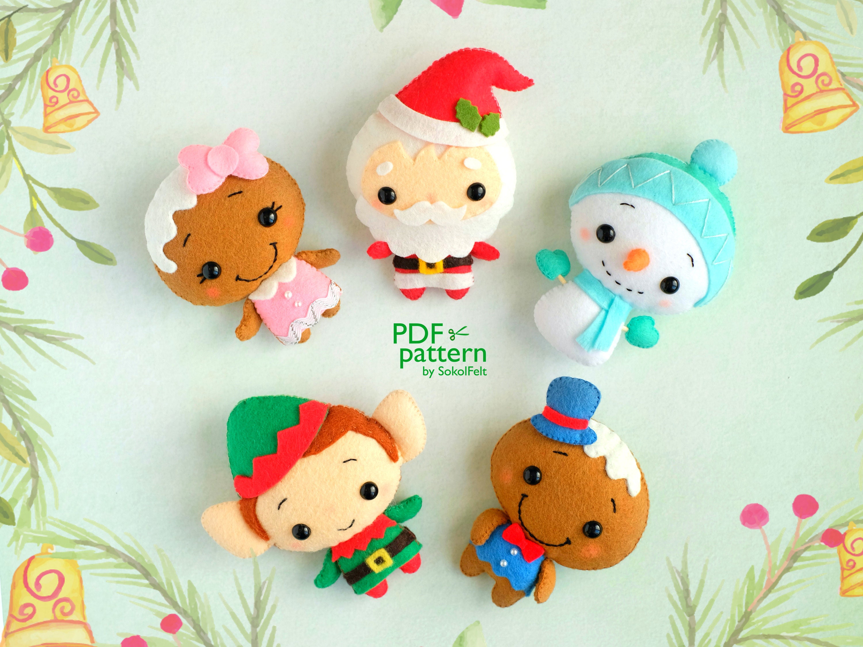 Felt Santa Claus Toy Sewing PDF and SVG Pattern Christmas - Etsy
