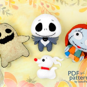 Zero dog felt toy PDF and SVG pattern, Halloween pattern, Christmas pattern, Easy to make Halloween toy, Halloween ornament image 4