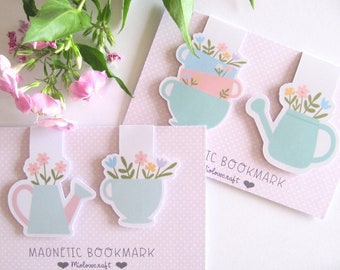 Set Lesezeichen Magnetisch Tasse mit Blumen, Sammlung Lesezeichen, Clip Seite, Buch Accessoires, Geschenk  Buchliebhaber , Buch Zubehör