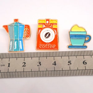 Set spilla smaltata, spilla brocca tazza, spille set caffè, spilla smaltata, spille piccole, regalo per migliore amica, spille, caffè immagine 5