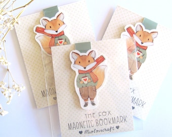 Fox Bookmark Magnet, Fox Magnet, Fox Bookmark, Gift for Women, Book Accessories, Gift for Book Lovers, Bookmark