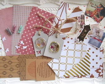 Scrapbooking Set, Journal Paper Set, Paper Romance, Craft Paper, Junk  Journal, 30 Piece Bundle, Stickers 