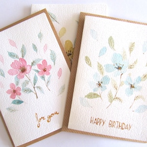 3 cartes aquarelles, carte d'anniversaire peinte à la main avec motif de beignet, carte de voeux d'anniversaire peinte à la main  aquarelles