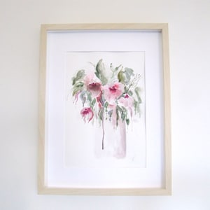 Rosen Aquarelle Bild Original, Hand gemalt Aquarellen, Dekoratives Bild, Wand Dekoration , Handgemaltes Aquarellen Blumen Bild, Dekoration