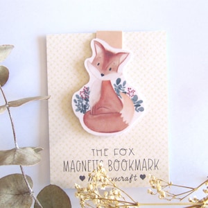 Marcador magnético de flores de raposa, ímã de raposa, marcador de raposa, presente para mulheres, acessórios de livros, presente para amantes de livros,