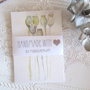 Set papavero acquerello, set carte capsel papavero, acquerello  pianta, bellissime carte stampate, regalo donne, carte illustrate acquerello