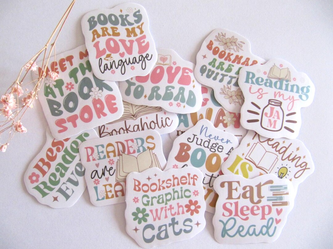 10 Piece Book Sticker Romance Text, Various Sticker Book, Book Stickers ...