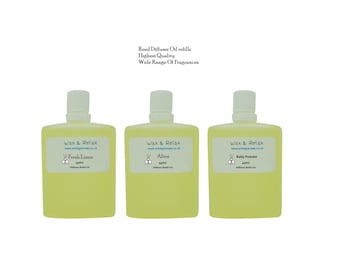 Reed Diffuser Oil Refill - Fine & Designer Fragrances Highly Potent Vegan 60ml 100ml 250ml