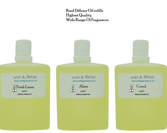 Reed Diffuser Oil Refill - Fine & Designer Fragrances Highly Potent Vegan 60ml 100ml 250ml