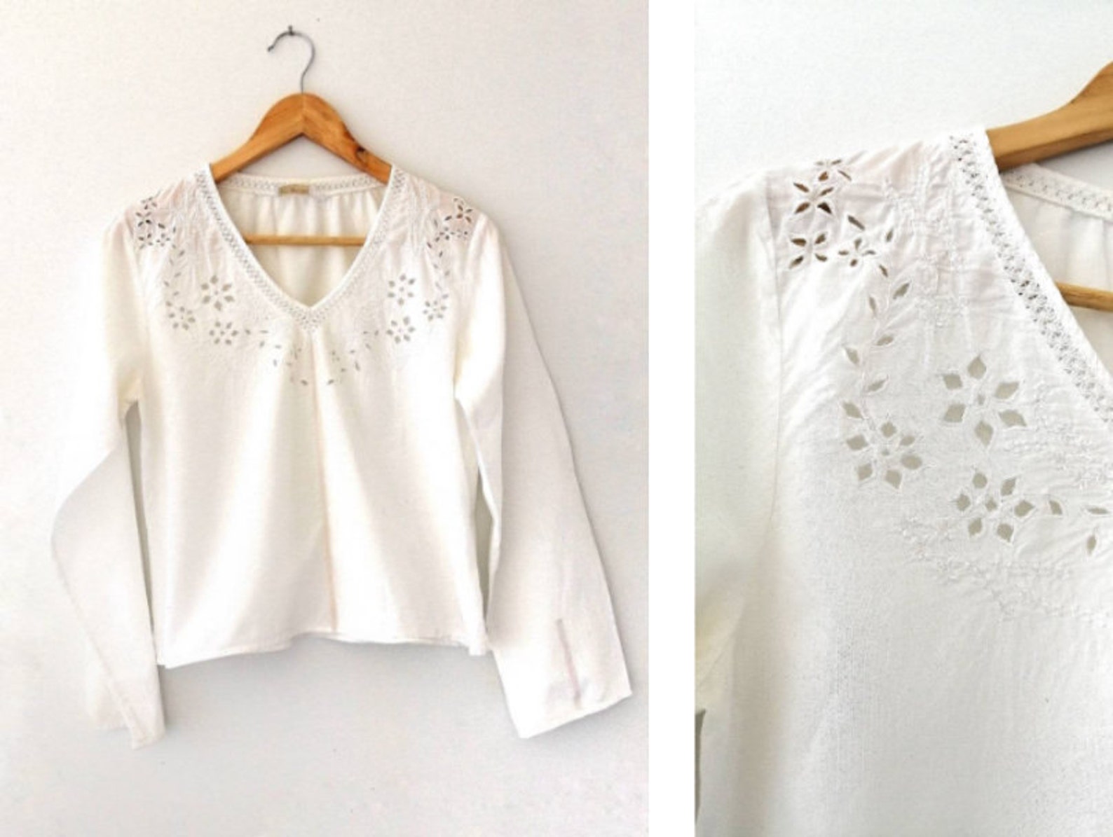 Boho blouse with english jessecmault  etsy