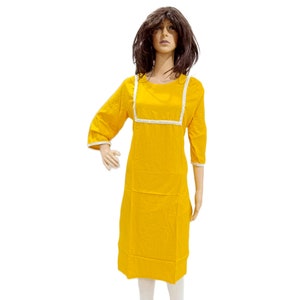Lace Work Kurti Handmade Kurti Rayon Kurti
