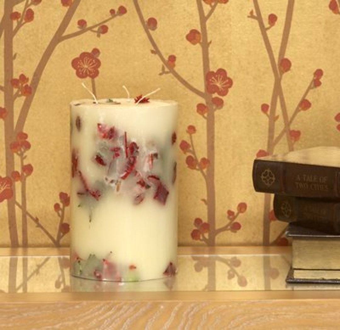Huge Candle Very Big Scented Candle Decorated With Dryed Etsy
