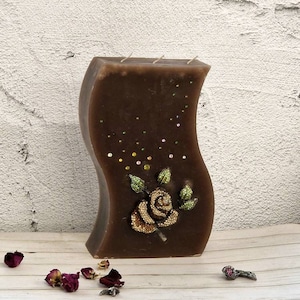 Huge luxurious candle Scented big crystals decorated