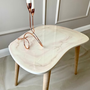 Coffee table, Modern Art Table, Irregular Coffee table, Resin painted Asymmetrical Table