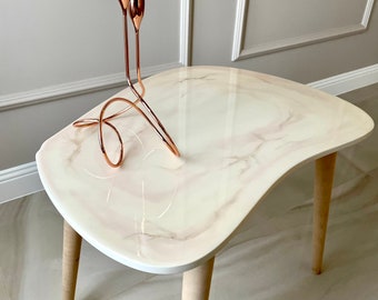 Coffee table, Modern Art Table, Irregular Coffee table, Resin painted Asymmetrical Table