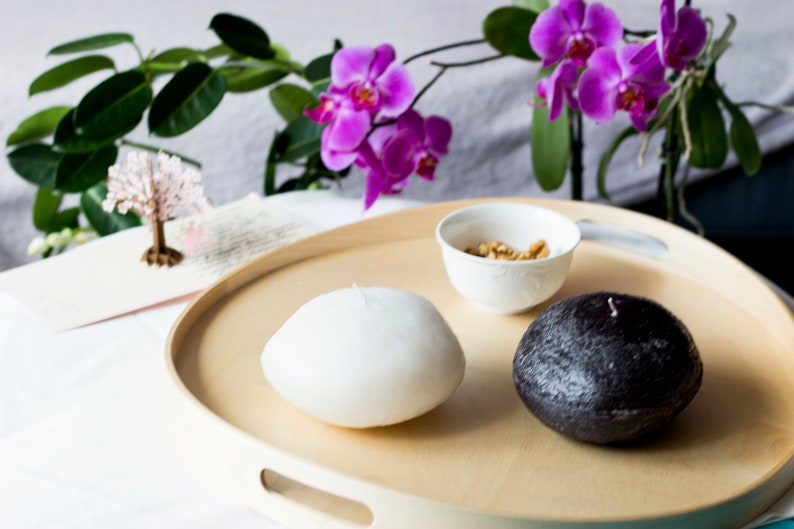 Original Home accessory Scented Candle Unique gift Fancy decoration Big Stone Candle Set Black and White Stone candles