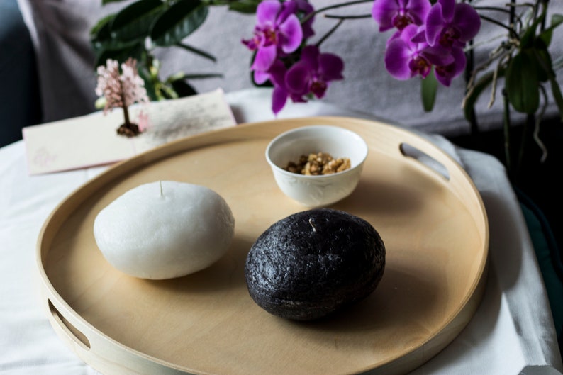 Original Home accessory Scented Candle Unique gift Fancy decoration Big Stone Candle Set Black and White Stone candles