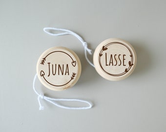 Personalized wooden yo-yo with name engraving | Birthday gift for children | Easter gift | School Enrollment Gift | sustainable