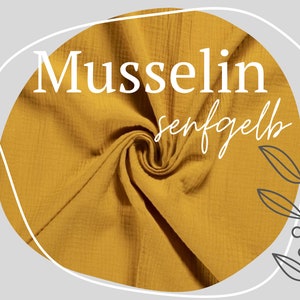 Muslin fabric mustard yellow | Sold by the meter | Ökotex 100 |