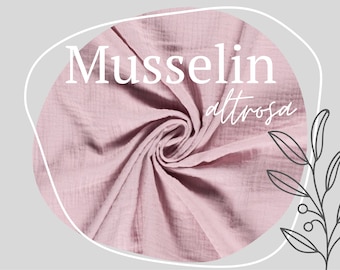 Dusty pink muslin fabric | by the meter | Ökotex 100 |