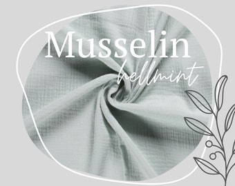 Muslin fabric light mint | by the meter | Ökotex 100 |