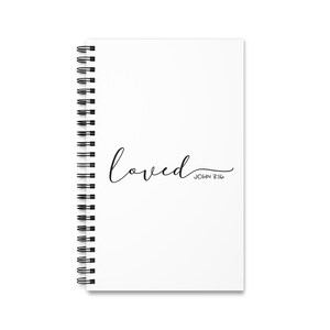 Loved Inspirational Spiral Journal | Faith Journal, Christian Gift, Writing Notebook, Stationery Gift, Encouragement Diary