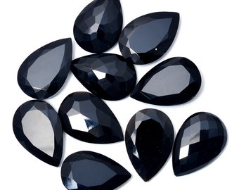 Black Spinel cabochon 25 pcs lot AAA 100/% natural Black Spinel pear cabochon loose gemstone for jewelry