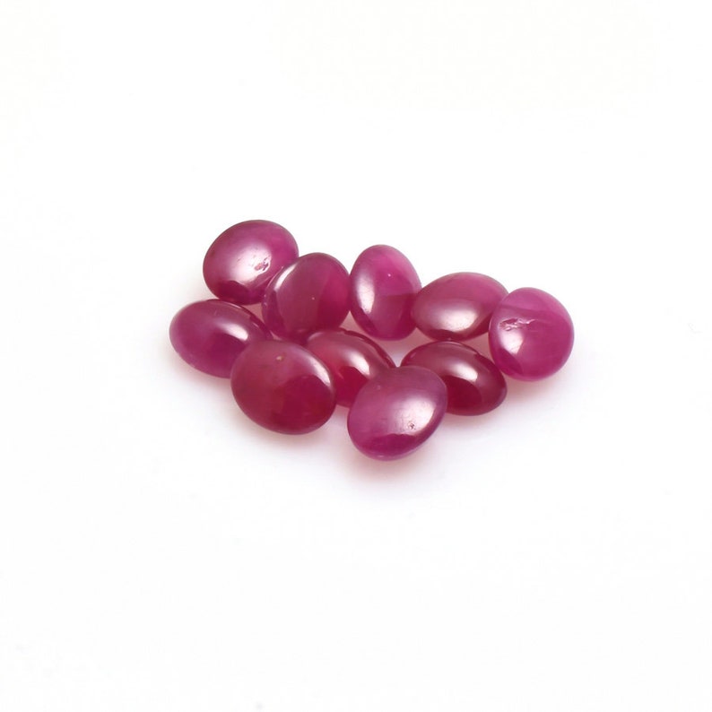Natural Ruby 8X6 MM Oval Calibrated Cabochon Loose Precious Gemstone.