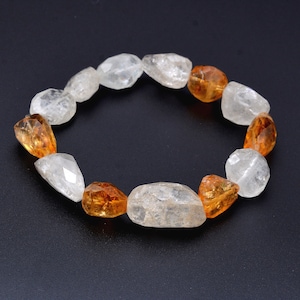 Aquamarine Beaded Bracelet,Aquamarine Jewelry,Statement Bracelet,Citrine Beads Bracelet,Citrine Bracelet,Aquamarine stretch Bracelet,Tumbled