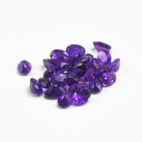 Loose Faceted Gemstone 9mm Heart Cut Natural Amethyst Calibrated A+