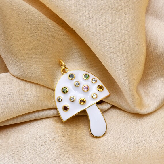 Sterling Silver Mushroom Charm,multi Color Mushroom Charm  display picture 1