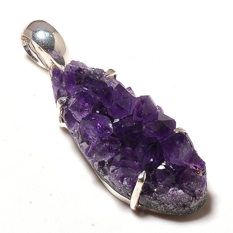 Amethyst Druzy Pendant,Amethyst Pendant,Amethyst Jewelry,Gemstone Healing Pendant,Hippy Pendant,Silver Pendant,Boho Pendant,Amethyst
