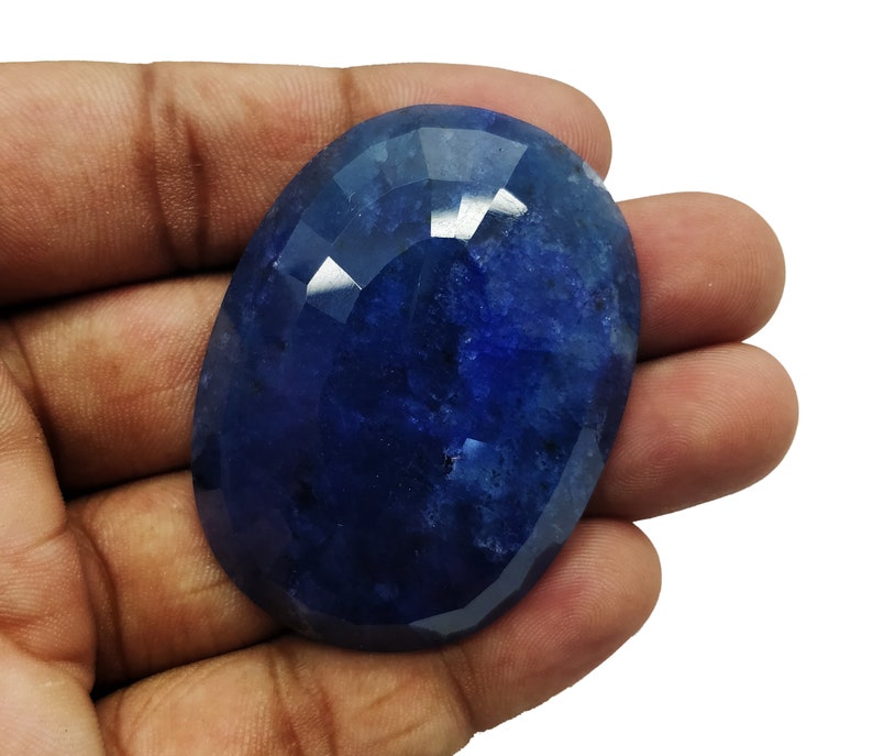 Dyed Corundum Loose Gemstone Blue Sapphire oval faceted