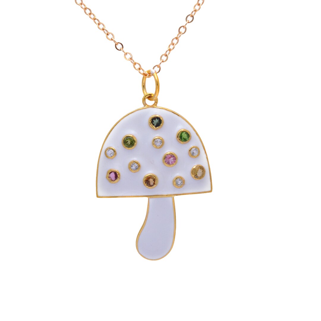 Sterling Silver Mushroom Charm,multi Color Mushroom Charm  display picture 1