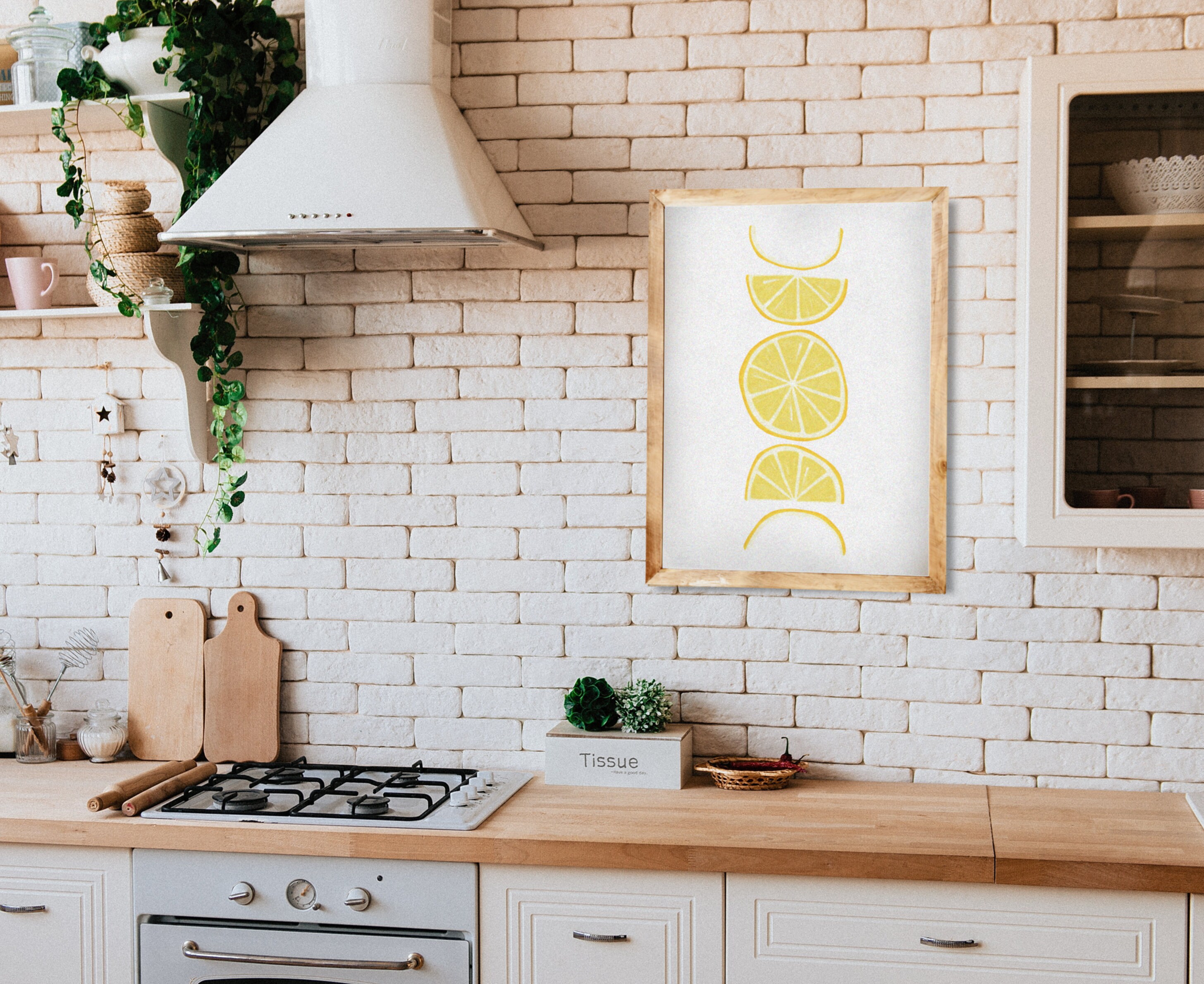 Lemon slices print for kitchen wall art lemon wall art lemon Etsy