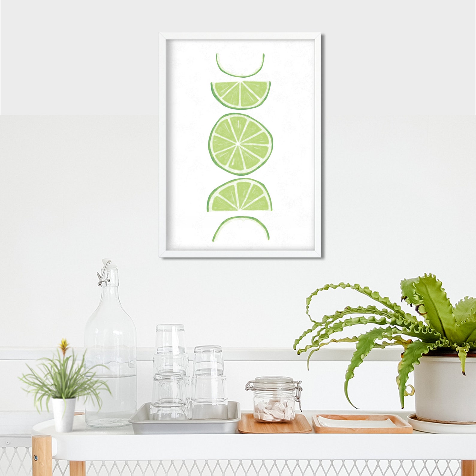 Lime Slices Print for Kitchen Wall Art Lime Wall Art Lime Etsy