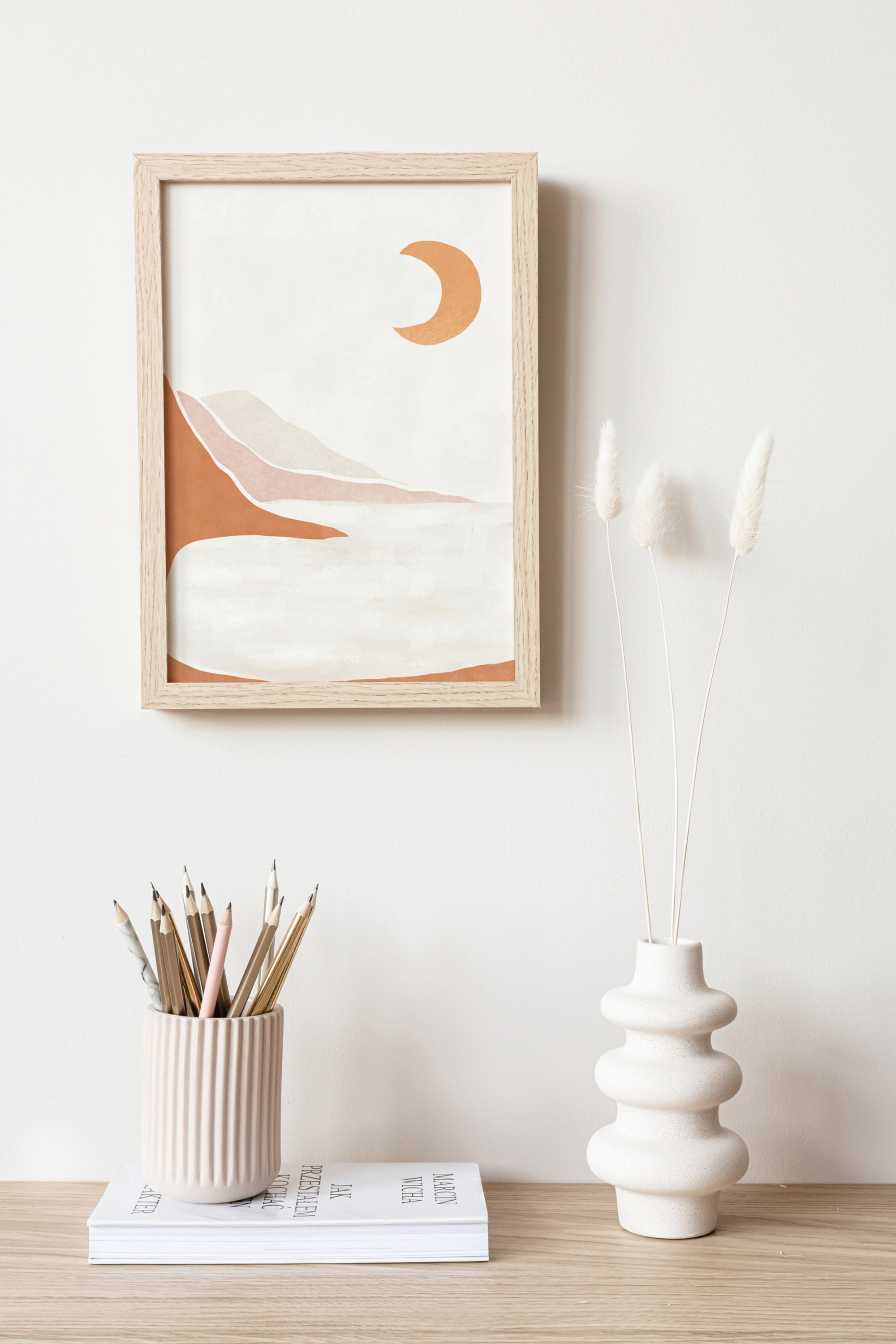 Boho landscape blush wall art print blush wall art girly Etsy