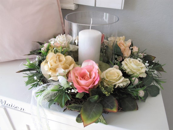 Tischkranz / Türkranz Groß * ROSENLIEBE * Großer Rosenkranz * XL Kranz Rosen