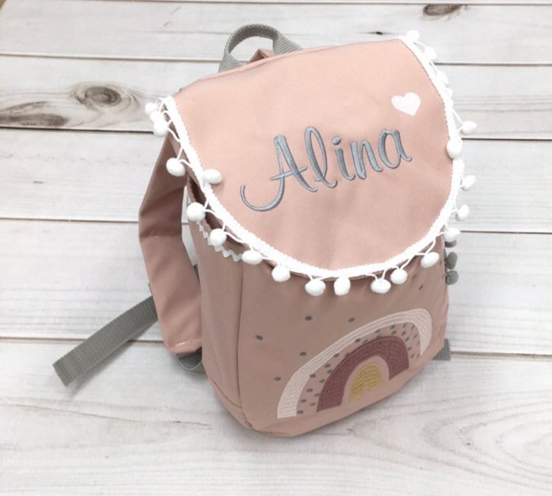 Rucksack mit Namen,  Umhängetasche, Rucksack mit Regenbogen, Kindergartenrucksack, Nstyle Fashion