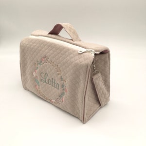Toniebox Tasche, Tasche mit Namen, Musikboxtasche, mit Blumenkranz, Kindergartentasche, Nstyle Fashion