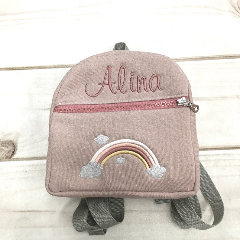 Rucksack personalisiert, Rucksack mit Regenbogen, Kindergartenrucksack Bild 2