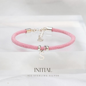 Pulsera inicial amistad carta joyería personalizada plata 925, pulsera cordón, regalo para él y ella, regalo San Valentín