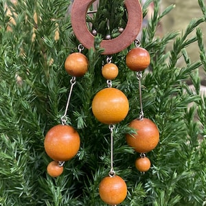 Vintage Aarikka Modernist Wood & Metal Brooch