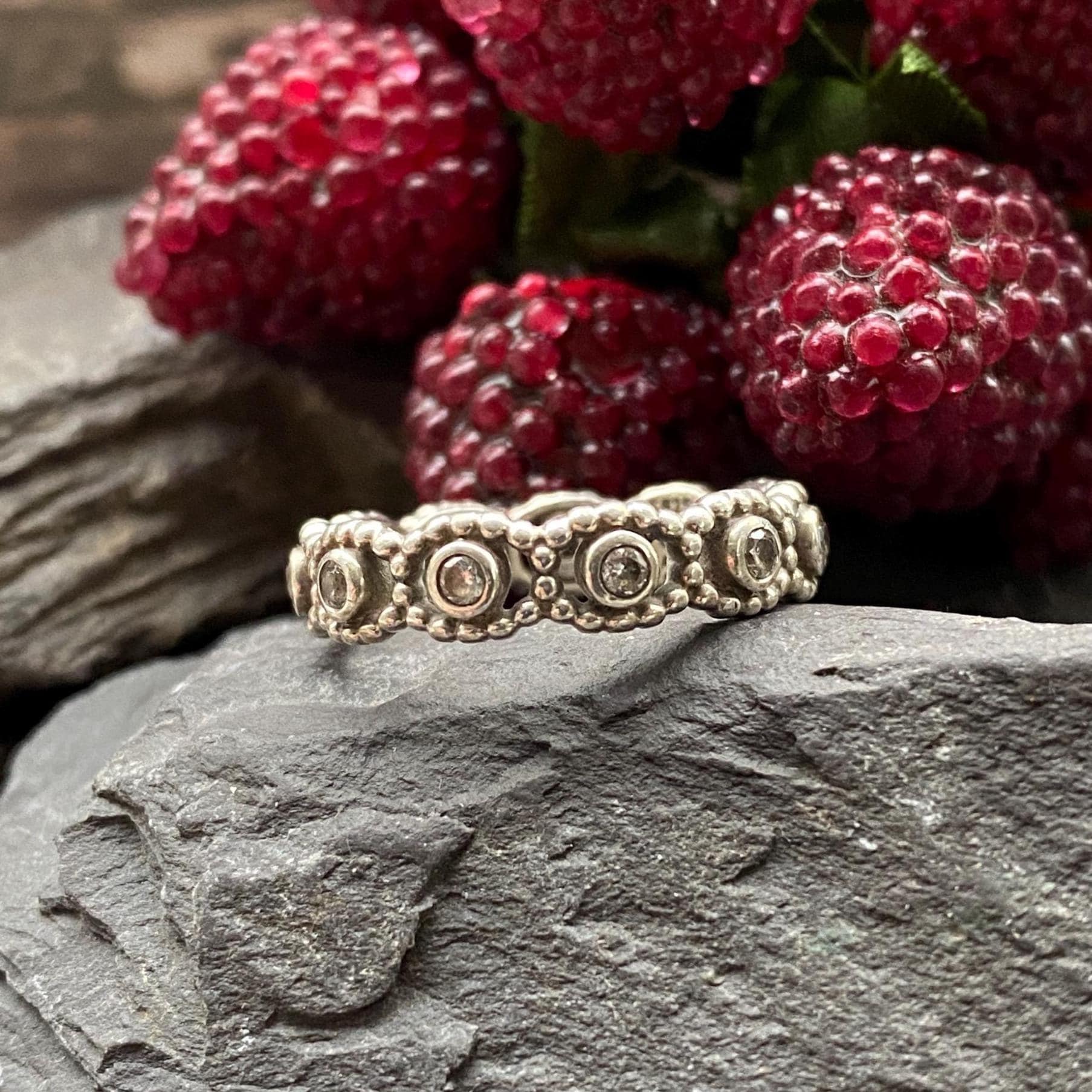 Retired Pandora Her Majesty Ring With Cubic Zirconia Size P 1/2 or