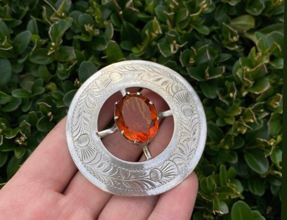 Cairngorm brooch deals