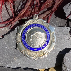 Vintage Silver & Enamel Swimming Medal/Pendants.