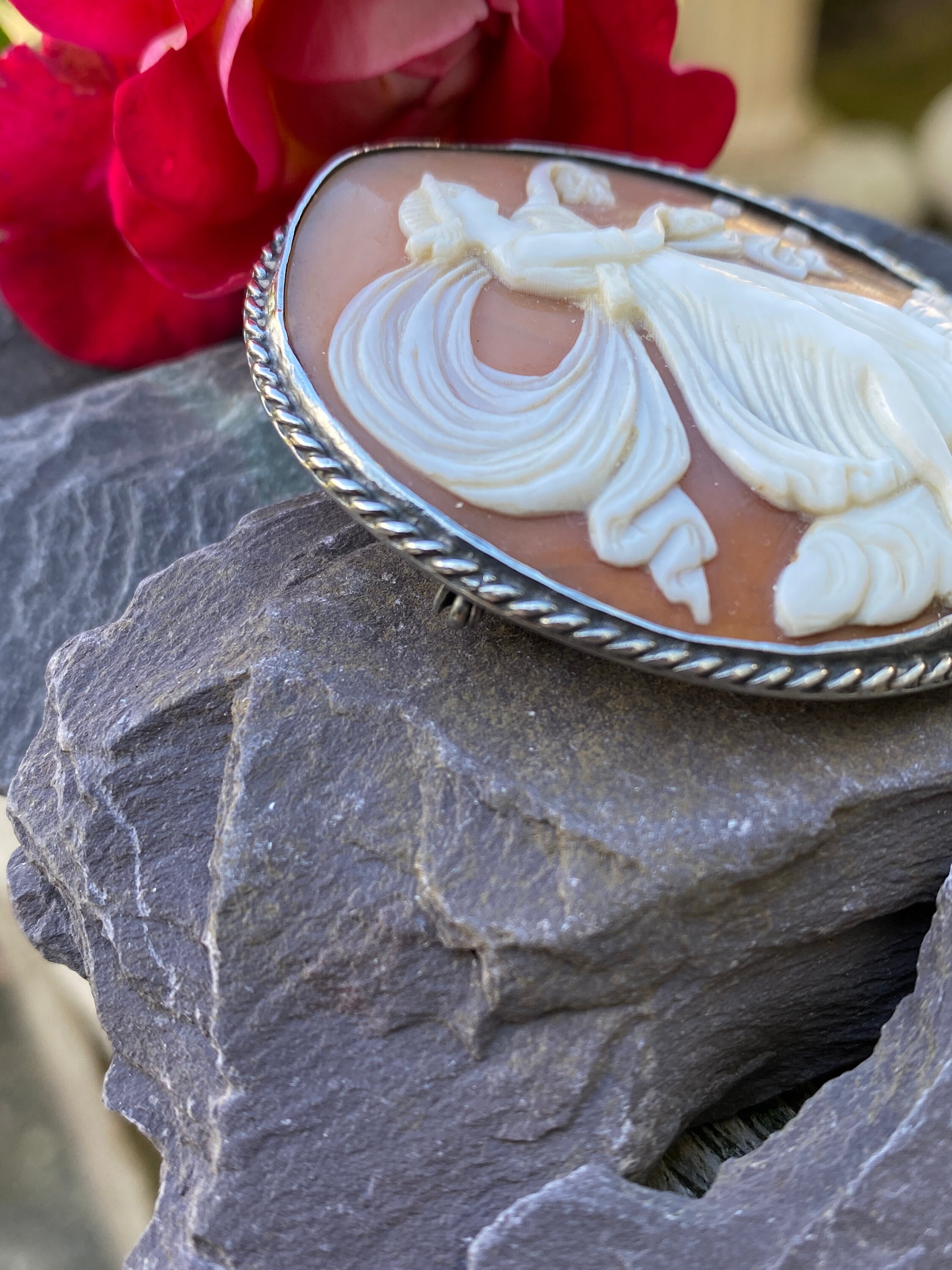 Vintage Bernard Instone Cameo Brooch in Sterling Silver. - Etsy