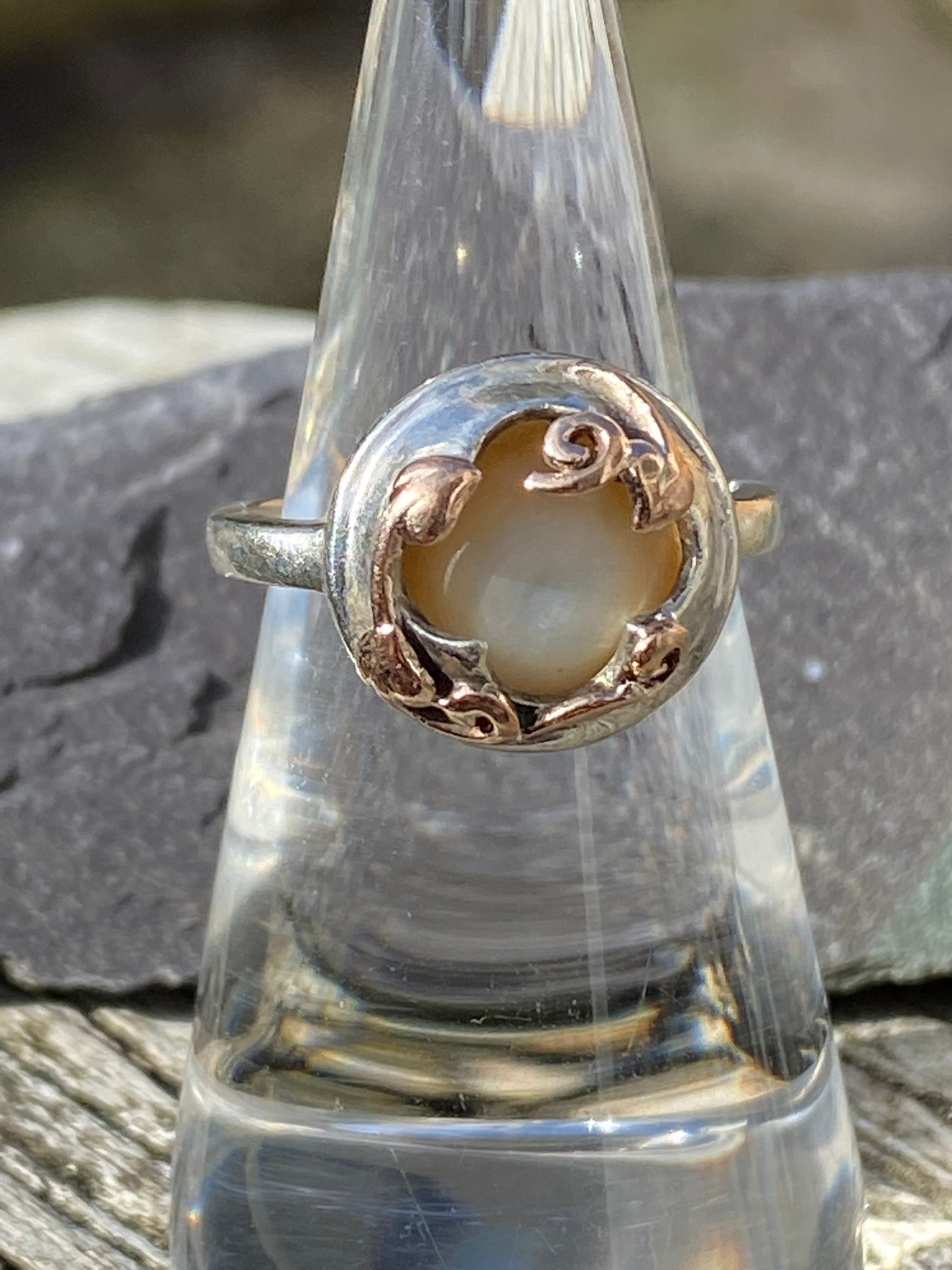 CLOGAU 'tudor Court' Welsh Gold Sterling Silver Mother of Pearl